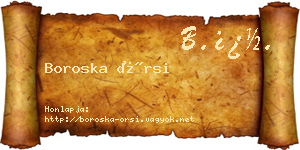 Boroska Örsi névjegykártya